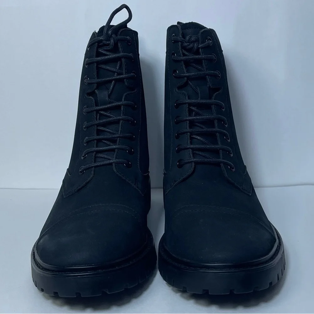 Calvin Klein Black Lorenzo Lace-Up Combat Boots Size 8M NWT With Box